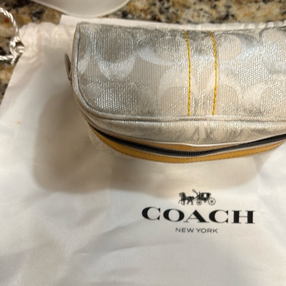 Coach Silver Cosmetic Bag w/dust bag - Picture 1 of 9
